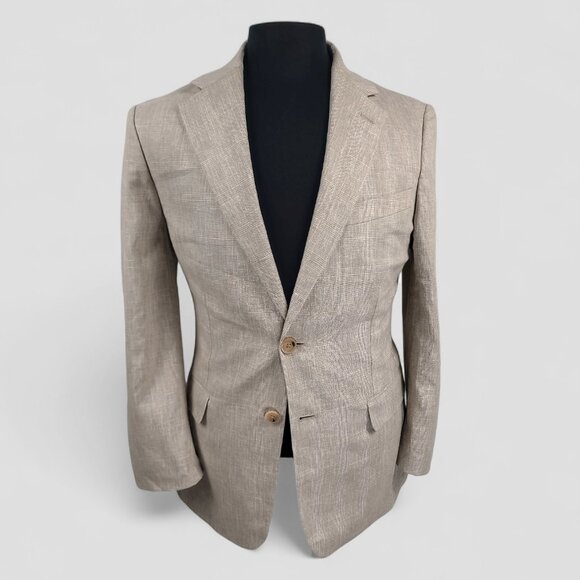 Banana Republic Linen Blend Glen Check 2-Piece Suit 36S - Pants W30xL26 - Picture 2 of 16